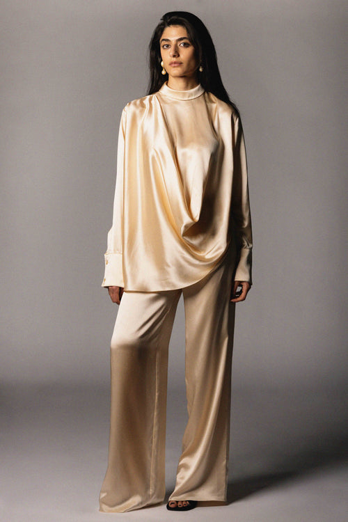 Elsa Trouser | Cream Silk