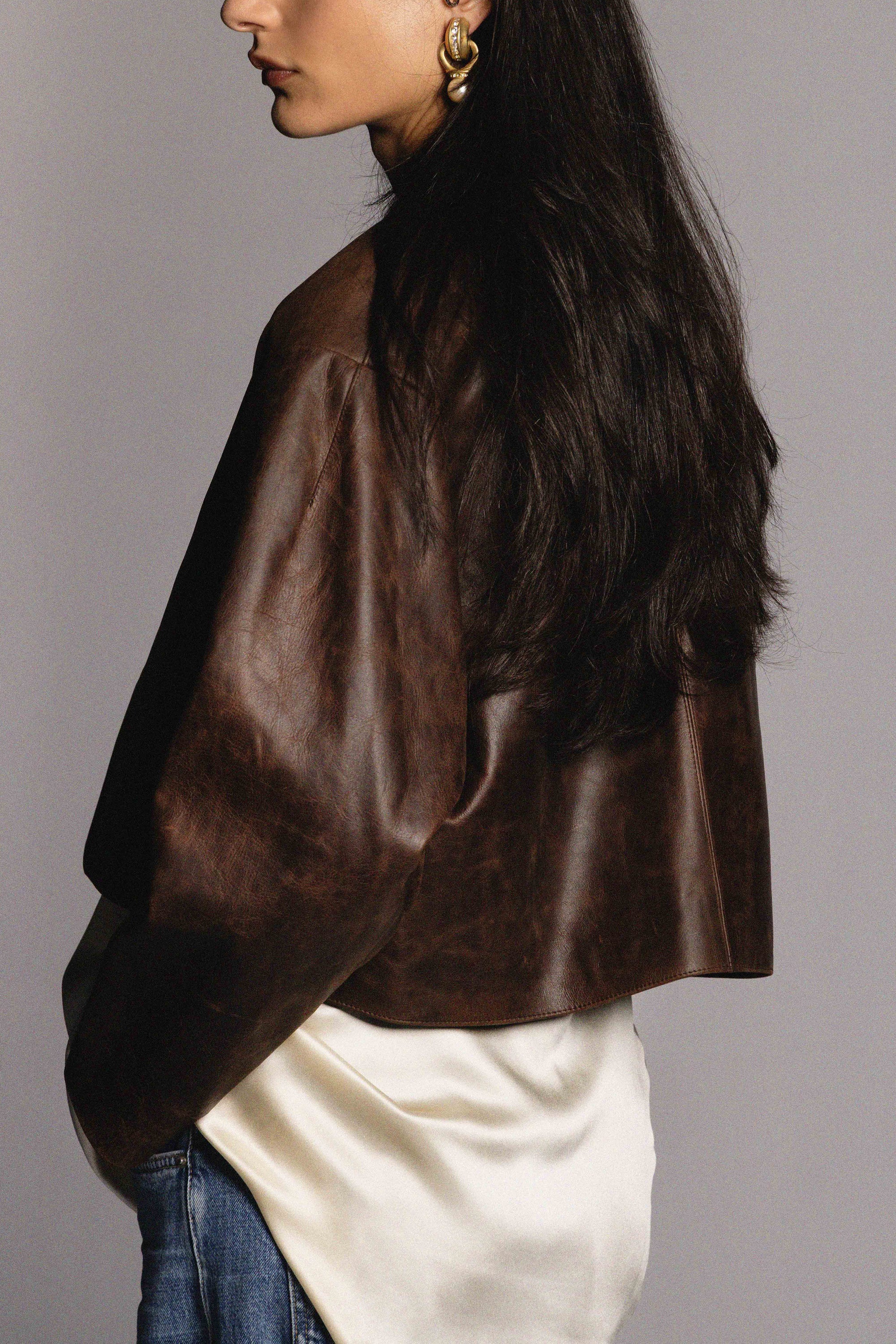 Nora Jacket | Brown Cowhide