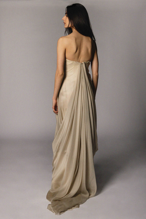 Dalia Gown  | Gray Silk Mousseline