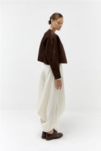 Suede Cropped Jacket in Chocolate | Limited Edition