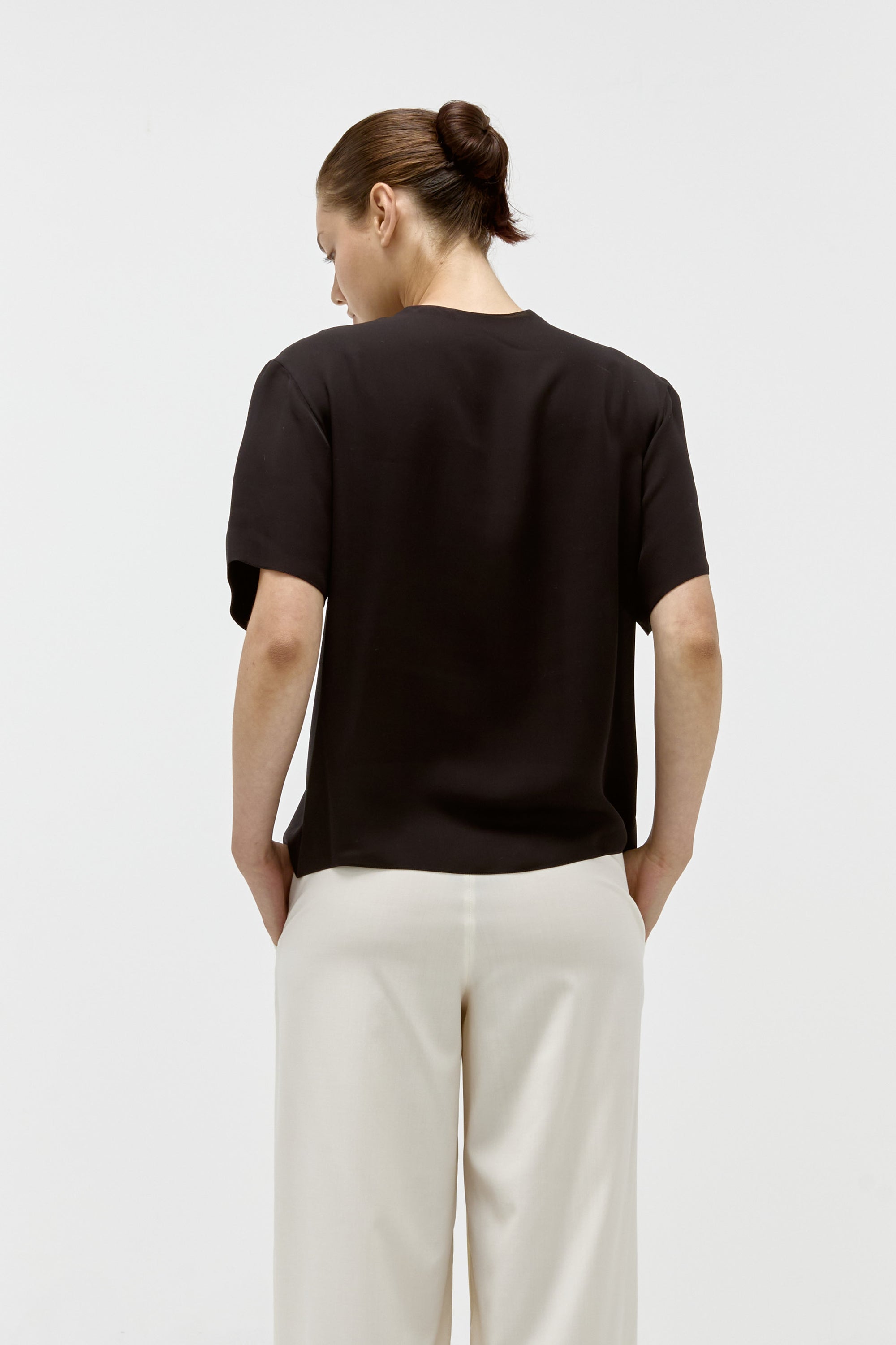 Wool & Silk Top in Black