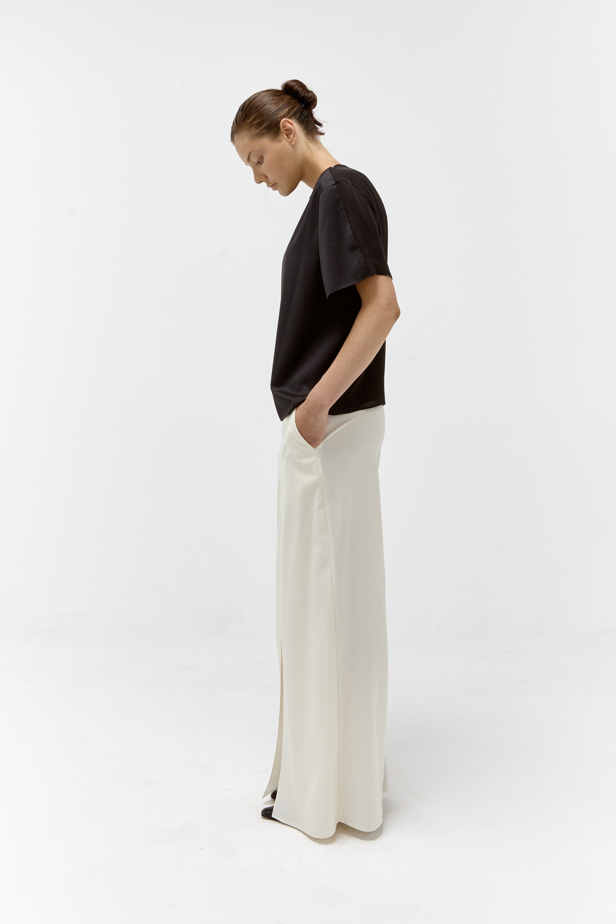 Wool & Silk Top in Black