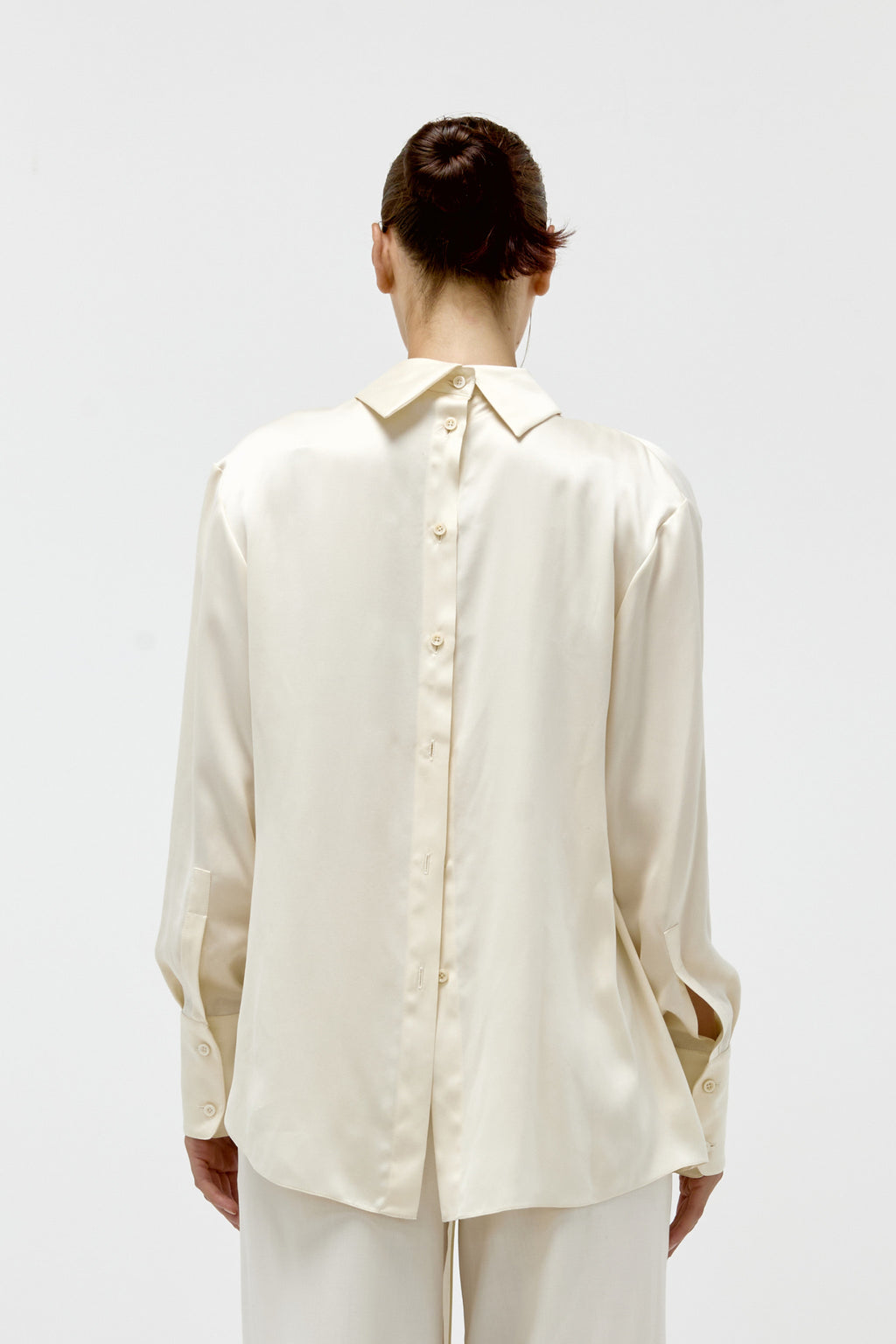 Silk Draped Blouse in Vanilla