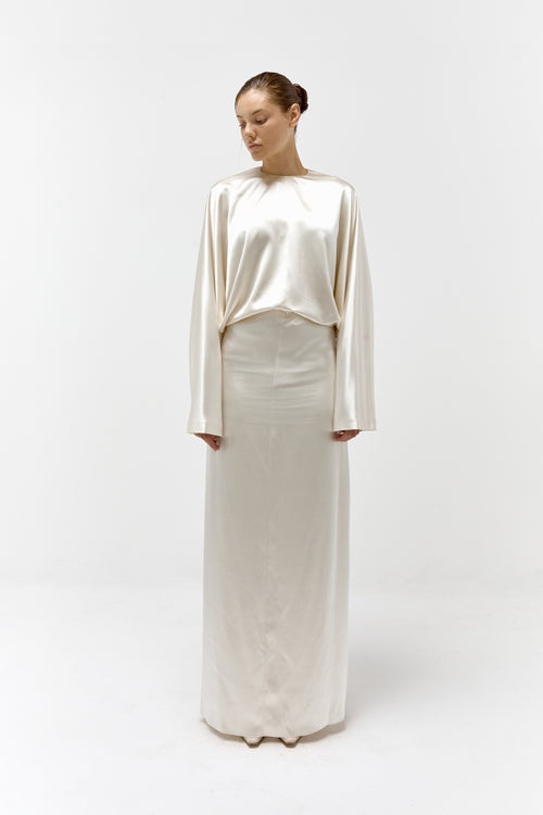 Batwing Gown in Champagne
