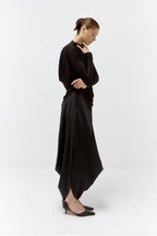 Draped Jersey Top in Black